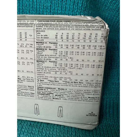 McCalls Pattern 2494 pants size 10 - Picture 5 of 6